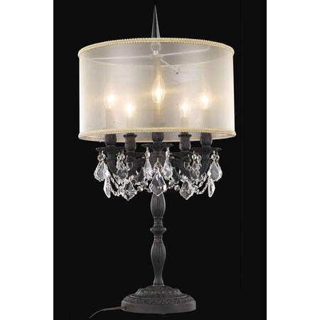 Elegant Lighting 9205 Rosalia Collection Table Lamp w/ Gold Round Shade D16in H31in Lt: 9205TL13DB+SH-1R16G/SA